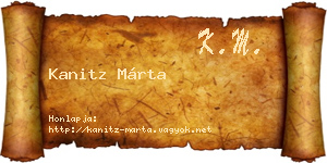 Kanitz Márta névjegykártya